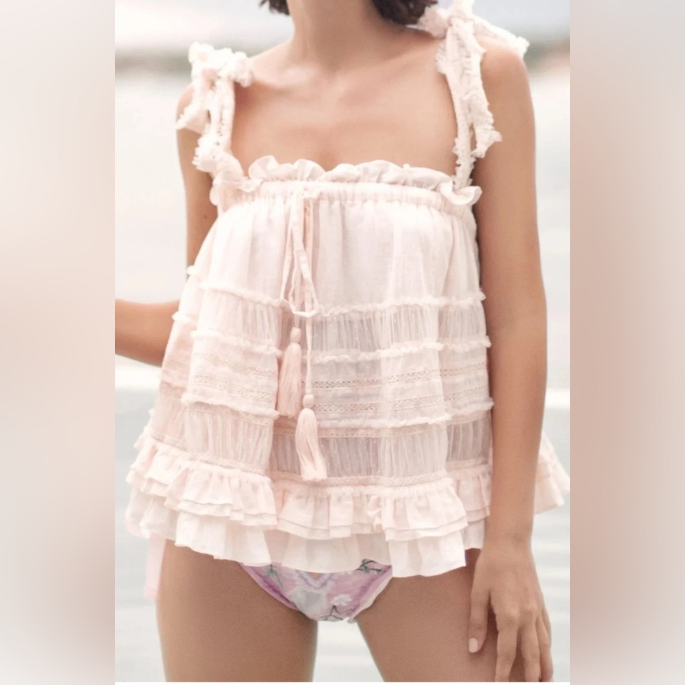 Fillyboo Light Pink Ruffled Cami XL but fits S-XL